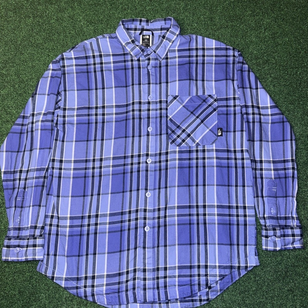 North Face Blue & White Flannel Men's Size Medium W16